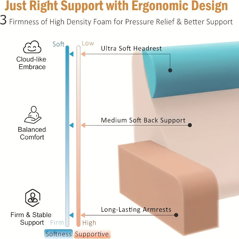 Extra Grote Kussen - Bedkussen met Afneembare Hoes - Rugsteunkussen voor TV, Lezen, Spelen en Dutjes - Stevig kussen voor bed, bank of vloer - Ideaal voor Volwassenen & Thuisbioscoop - Machinewasbaar - Verkrijgbaar in grijs/zwart/wit/beige/bruin, Kussens